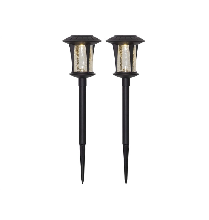Star Trading Monaco LED Solar-Wegeleuchte 2er Set 32 cm Schwarz - Thumbnail 2