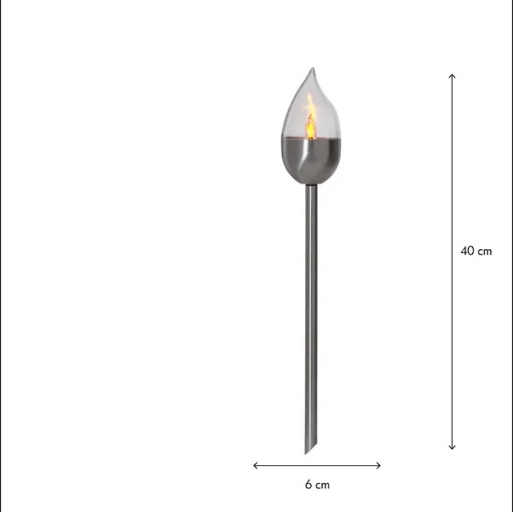 Star Trading Olympus LED Solar-Wegeleuchte 3er Set 40 cm Edelstahl Silber - Thumbnail 3
