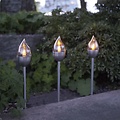 Star Trading Olympus LED Solar-Wegeleuchte 3er Set 40 cm Edelstahl Silber - Thumbnail 1
