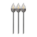 Star Trading Olympus LED Solar-Wegeleuchte 3er Set 40 cm Edelstahl Silber - Thumbnail 2