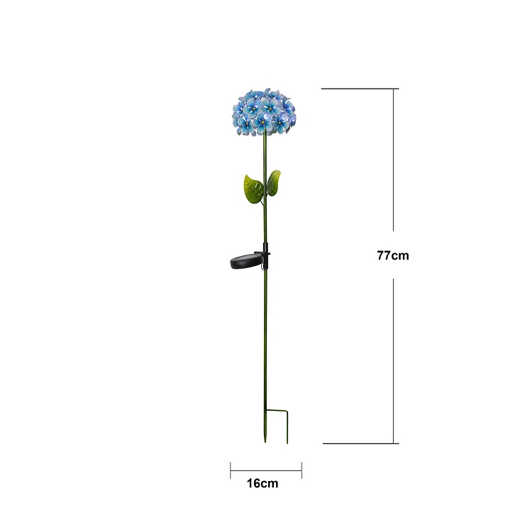 Star Trading Hortensia LED Solar-Leuchtblume 77 cm Blau - Thumbnail 3