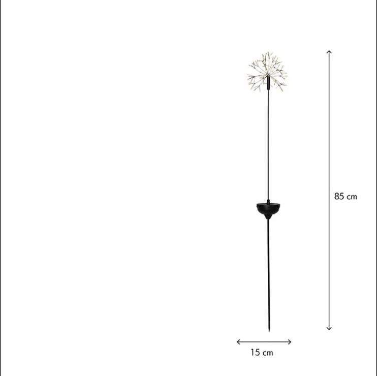 Star Trading Firework LED Solar-Leuchtdekoration 85 cm Schwarz - Thumbnail 1