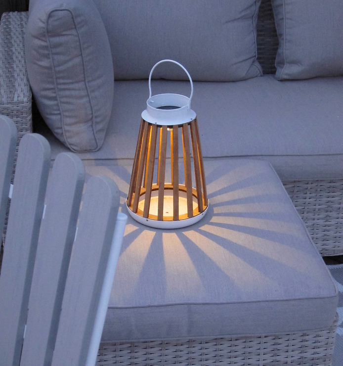 Star Trading Catania LED Solar-Laterne 28 cm Metall Beige - Thumbnail 2