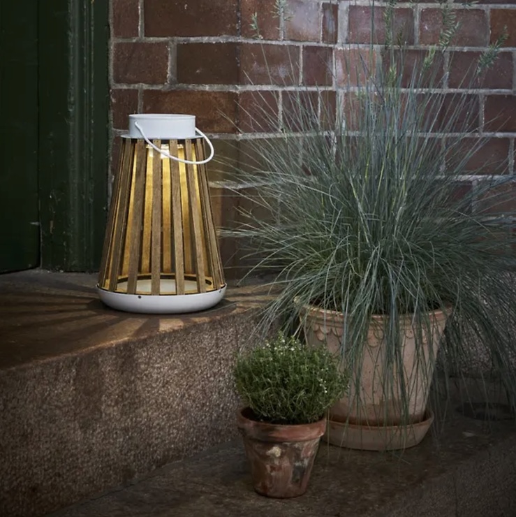 Star Trading Catania LED Solar-Laterne 28 cm Metall Beige - Thumbnail 3