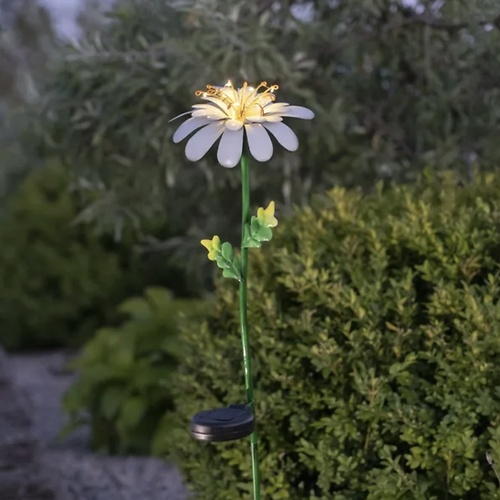 Star-Trading Daisy LED Solar-Leuchtblume 77 cm Weiss