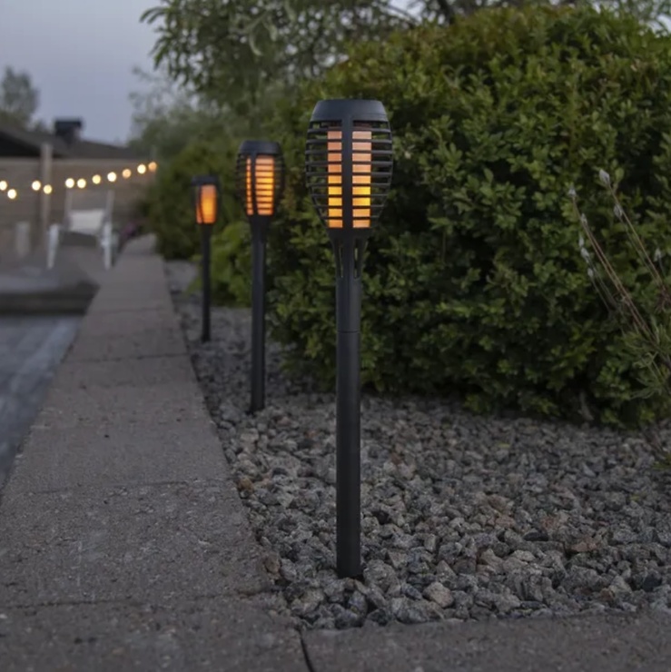 Star Trading Flame Mini LED Solar-Wegeleuchte 39 cm Schwarz - Thumbnail 1