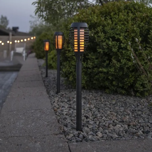 Star Trading Flame Mini LED Solar-Wegeleuchte 39 cm Schwarz