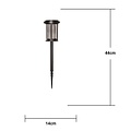 Star Trading Alippa LED Solar-Wegeleuchte 44 cm Aluminium Schwarz - Thumbnail 3