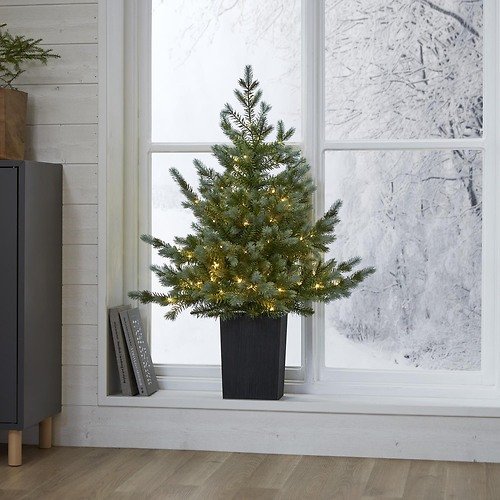 Star Trading LED-Tanne Greyland 80 LED warmweiß 90 cm batteriebetrieben außen