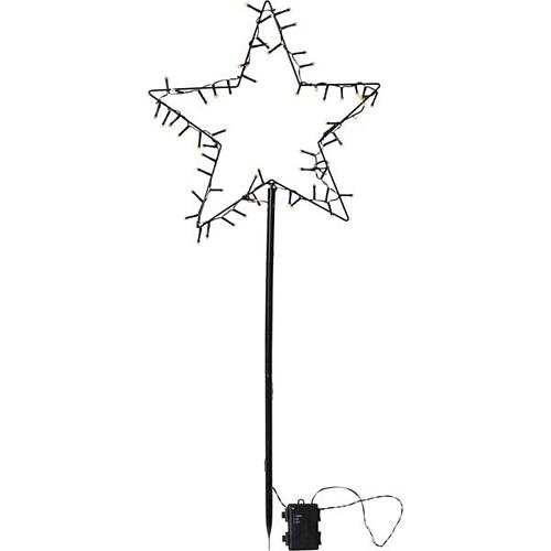 Star Trading Lichterstern Gartenstecker Spiky 60 LED warmweiß 39 x 92 cm schwarz