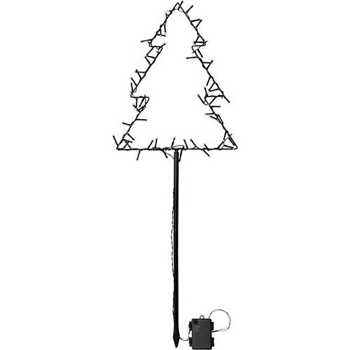 Star Trading Lichterbaum Gartenstecker Spiky 60 LED warmweiß 32 x 90 cm schwarz