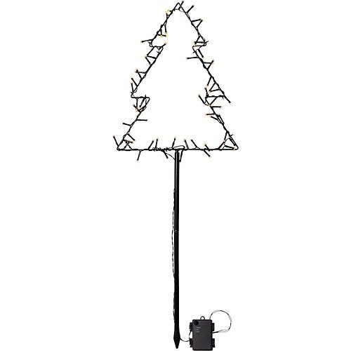 Star Trading Albero LED da giardino Spiky 60 LED bianco caldo 32 x 90 cm nero