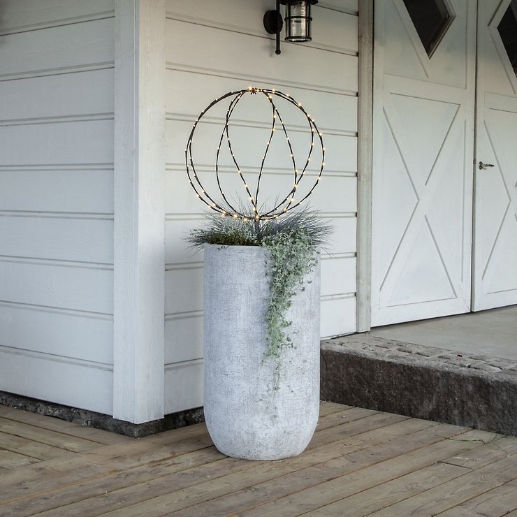 Star Trading Decorazione LED Sfera 104 LED bianco caldo 50 x 64 cm nero - Thumbnail 1