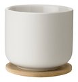 Stelton Tasse à thé Theo avec dessous de verre 200 ml sable - Thumbnail 1