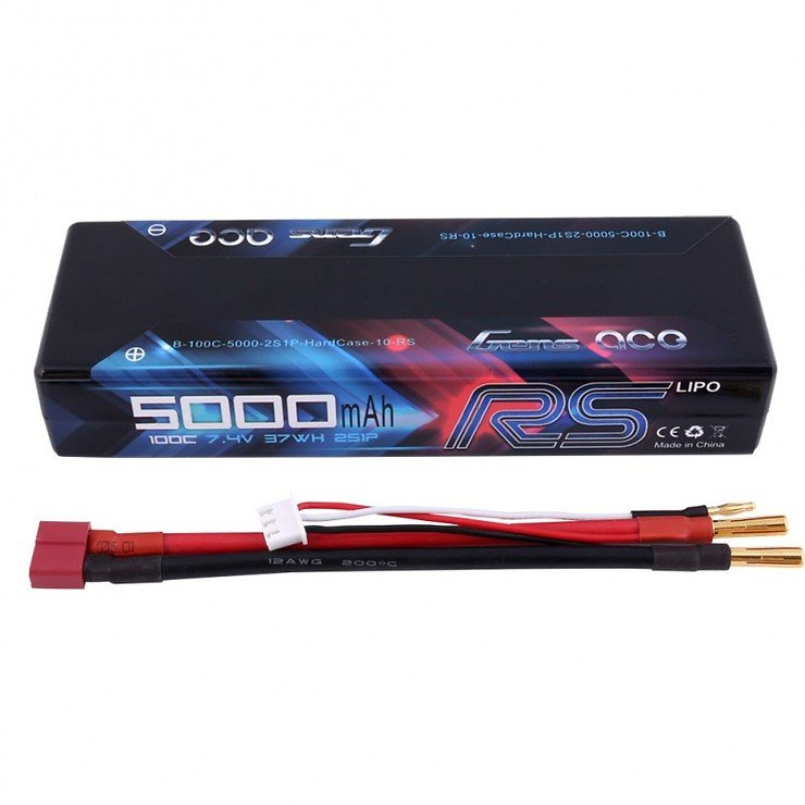 GensAce battery LiPo battery 5000mAh 2S1P 100C HardCase - Thumbnail 1