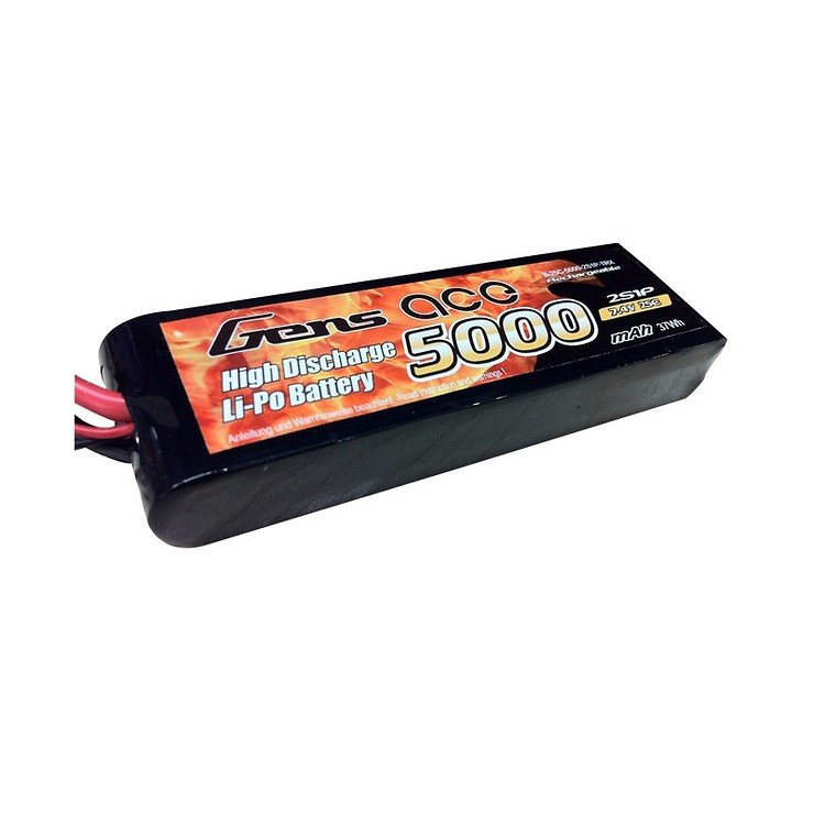 Gens ace 5000mAh 7.4V 25C 2S1P Lipo mit original TRX Connector - Thumbnail 1