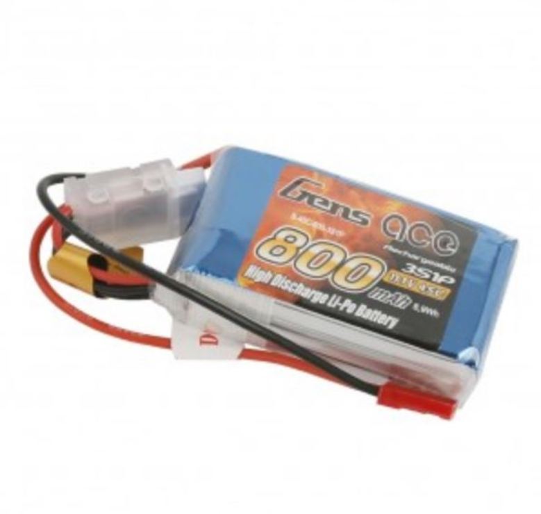 GensAce Batterie LiPo Akku 800mAh 11.1V 45C 3S1P - Pic 1