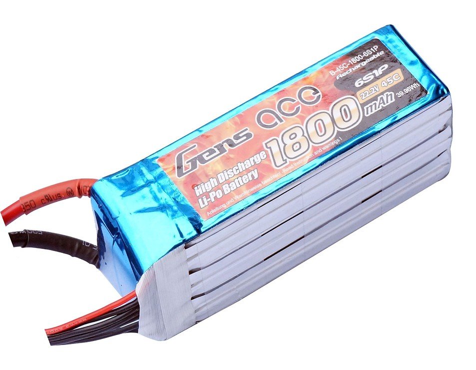 GensAce Batterie LiPo Akku 1800mAh 22.2V 45C 6S1P - Pic 1