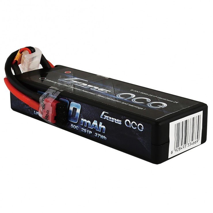 GensAce Batterie LiPo Akku 5000mAh 7.4V 50C 2S1P HardCase 24 - Thumbnail 2