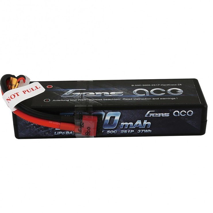 GensAce Batterie LiPo Akku 5000mAh 7.4V 50C 2S1P HardCase 24 - Thumbnail 3