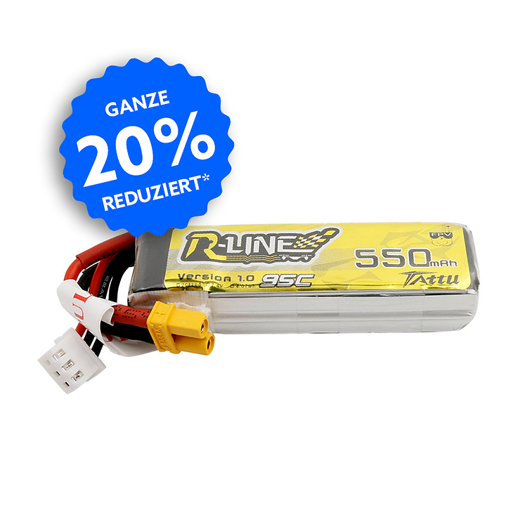 Tattu R-Line 550mAh 95C 7.4V Lipo Akku 2S XT30 - Thumbnail 1