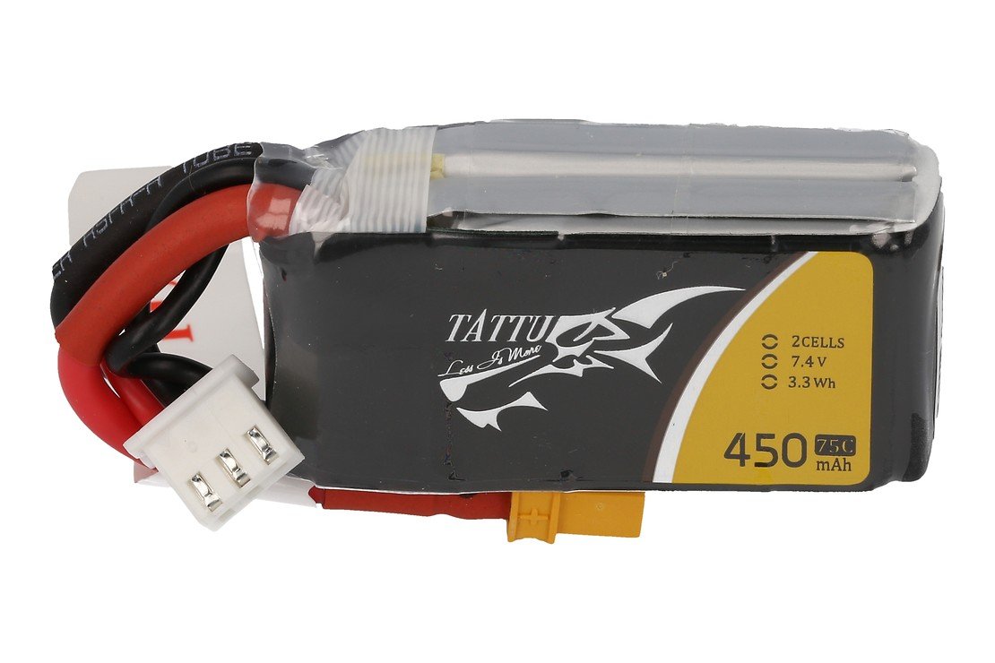 Tattu battery LiPo battery 450mAh 2S1P 75C 7.4V - Thumbnail 2
