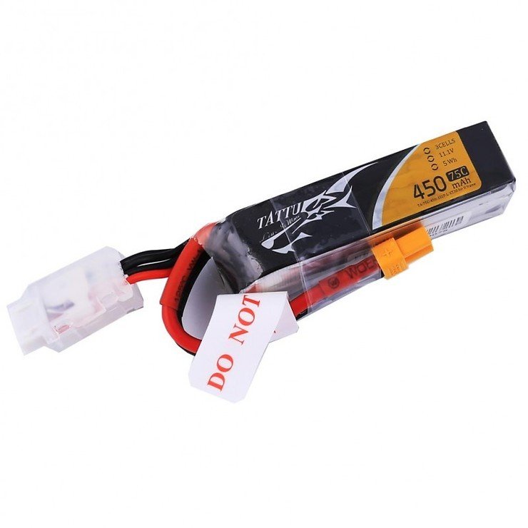 Tattu Batterie LiPo Akku 450mAh 3S1P long size 75C XT30 - Thumbnail 2