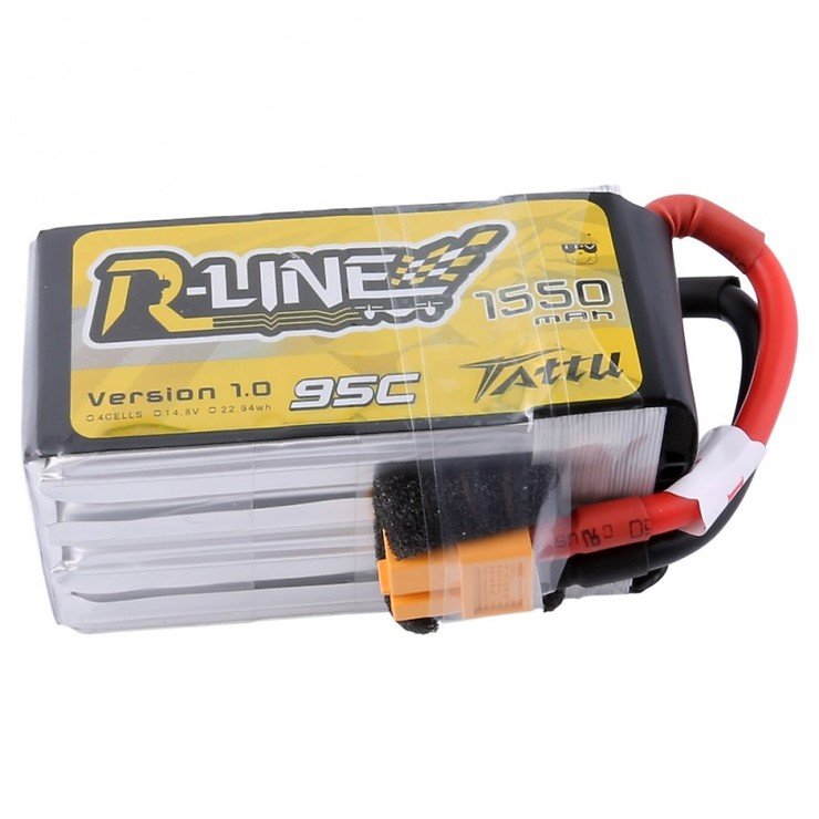 Tattu R-Line battery LiPo battery 1550mAh 4s 95C with removable balance plug - Thumbnail 3