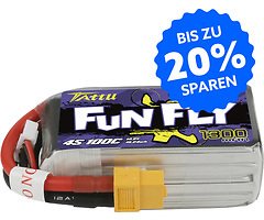 Tattu Funfly series 1300mAh 14.8V 100C 4S1P battery LiPo battery