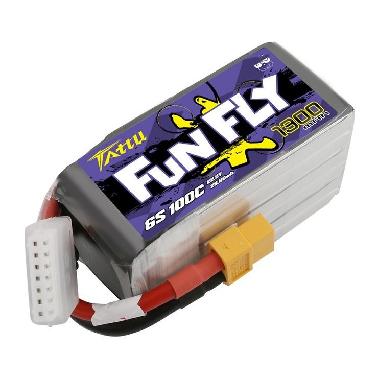 Tattu Funfly Series 1300mAh 22.2V 100C 6S1P Batería LiPo Xt60 - Thumbnail 2
