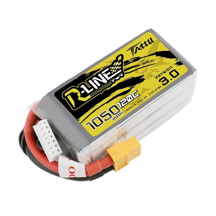 Tattu R-Line V3 Batterie LiPo Akku 1050mAh 120C 22.2V XT60 - Thumbnail 2