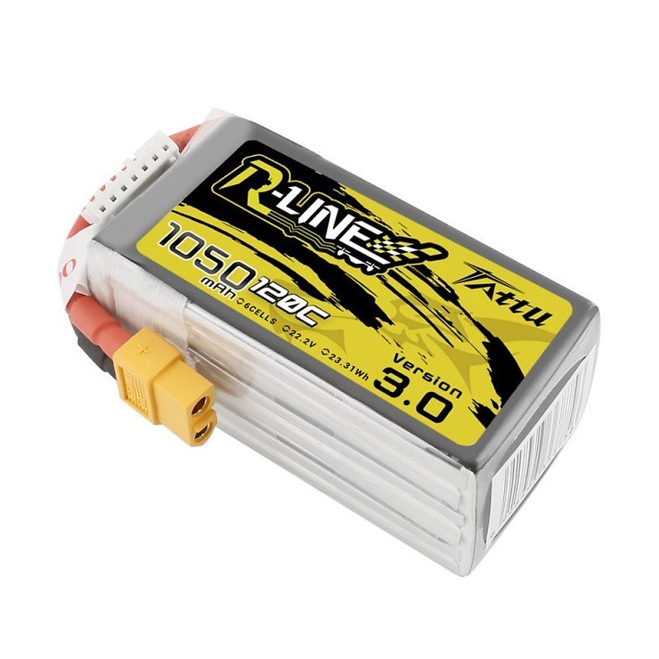 Tattu R-Line V3 Batterie LiPo Akku 1050mAh 120C 22.2V XT60 - Thumbnail 4
