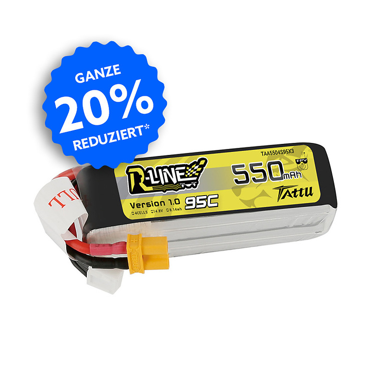 Tattu R-Line LiPo Akku 95C XT30 550mAh 4S - Thumbnail 1
