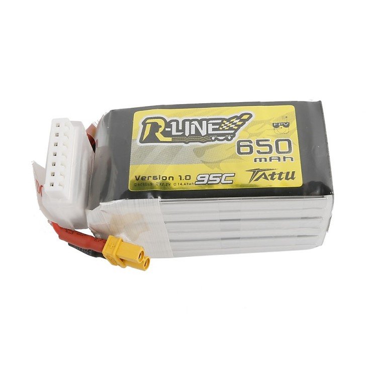 Batterie Tattu R-Line Batterie LiPo 650mAh 95C 6S1P XT30 - Thumbnail 1