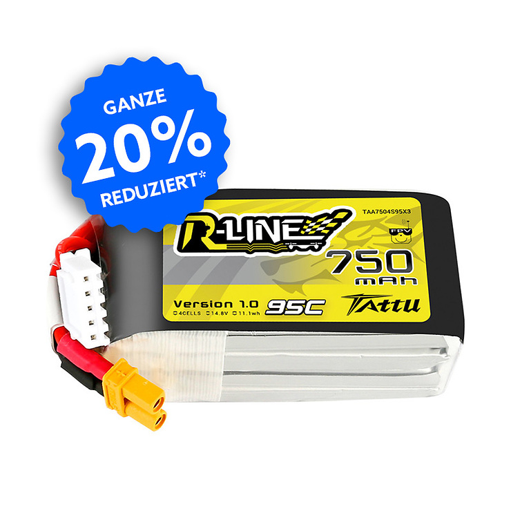 Tattu R-Line LiPo Akku 95C XT30 750mAh 4S - Thumbnail 1