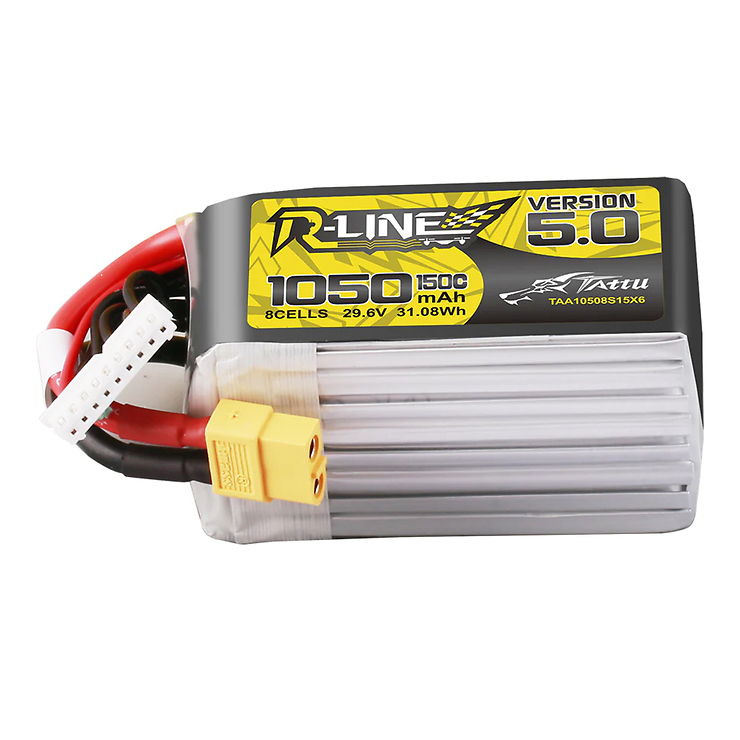 Tattu R-Line V5.0 LiPo Akku Battery 150C 29.6V 1050mAh 8S XT60 - Thumbnail 1