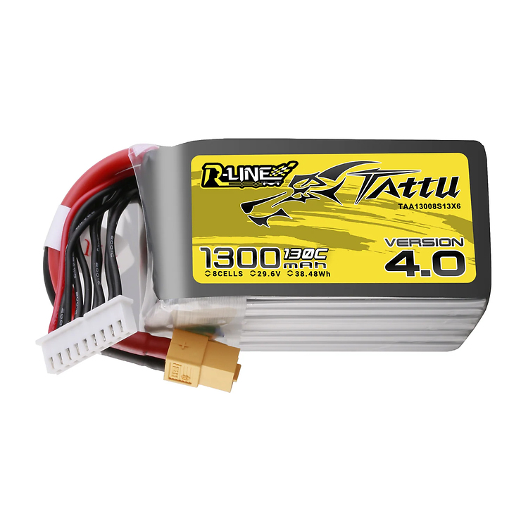 Tattu R-Line V4.0 LiPo Akku Battery 130C 29.6V 1300mAh 8S XT60 - Thumbnail 1