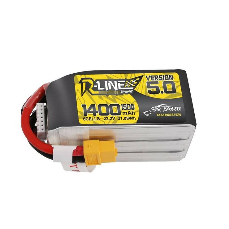 Tattu R-Line V5.0 LiPo Battery 150C XT60 1400mAh 6S - Pic 1