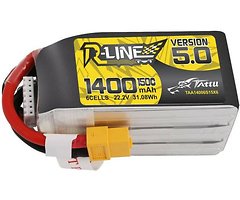 Tattu R-Line V5.0 LiPo Battery 150C XT60 1400mAh 6S