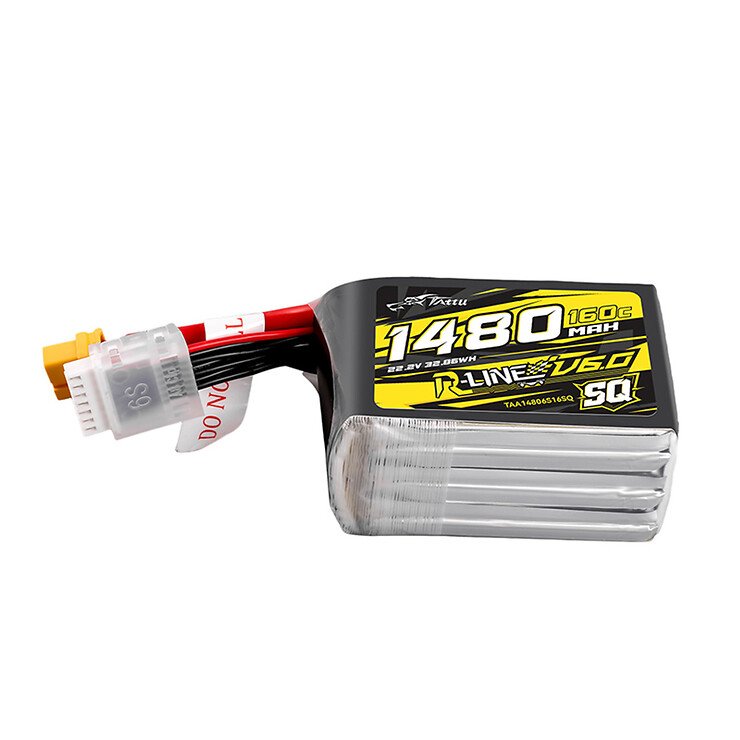 Tattu R-Line Version 6.0 Lipo Akku 1480mAh 160C 6S 22.2V XT60 Plug SQ - Thumbnail 1
