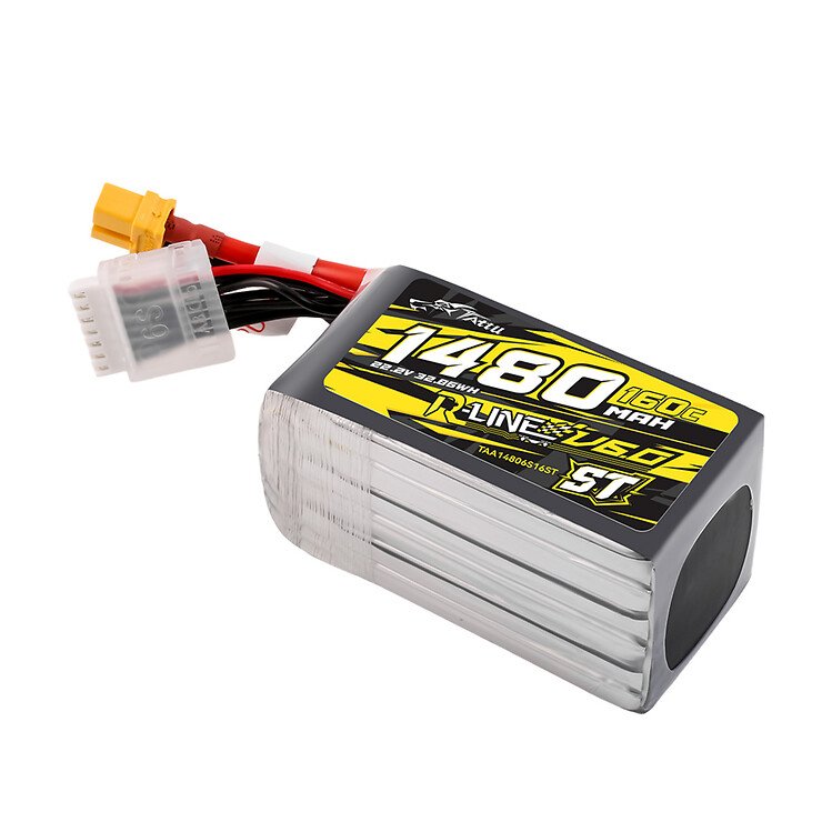 Tattu R-Line Version 6.0 Lipo-batteri 1480mAh 160C 6S 22,2V XT60 Plug ST - Thumbnail 3