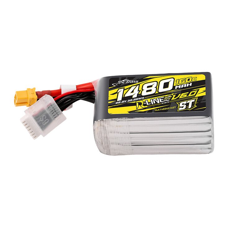 Tattu R-Line Version 6.0 Lipo-batteri 1480mAh 160C 6S 22,2V XT60 Plug ST - Thumbnail 1