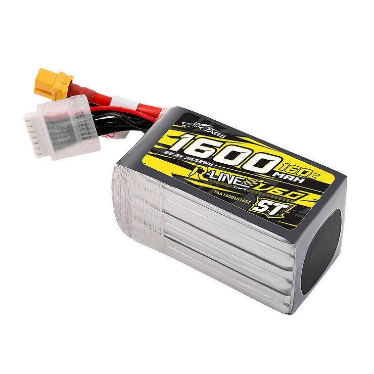 Tattu R-Line versie 6.0 Lipo accu 1600mAh 160C 6S 22,2V XT60 Plug ST - Thumbnail 2