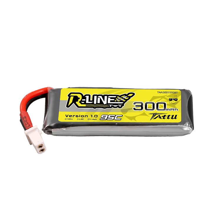 Tattu R-Line Batterie 300mAh 3.8V 95C 1S 1P HV Lipo Akku BT2.0 Plug - Thumbnail 1