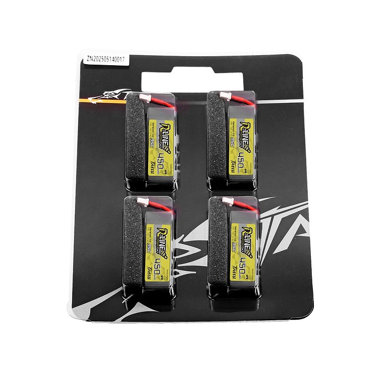 Tattu R-Line Batterie 450mAh 3.8V 1S 1P 95C Lipo Akku BT2.0 Plug 4 Stück - Thumbnail 5
