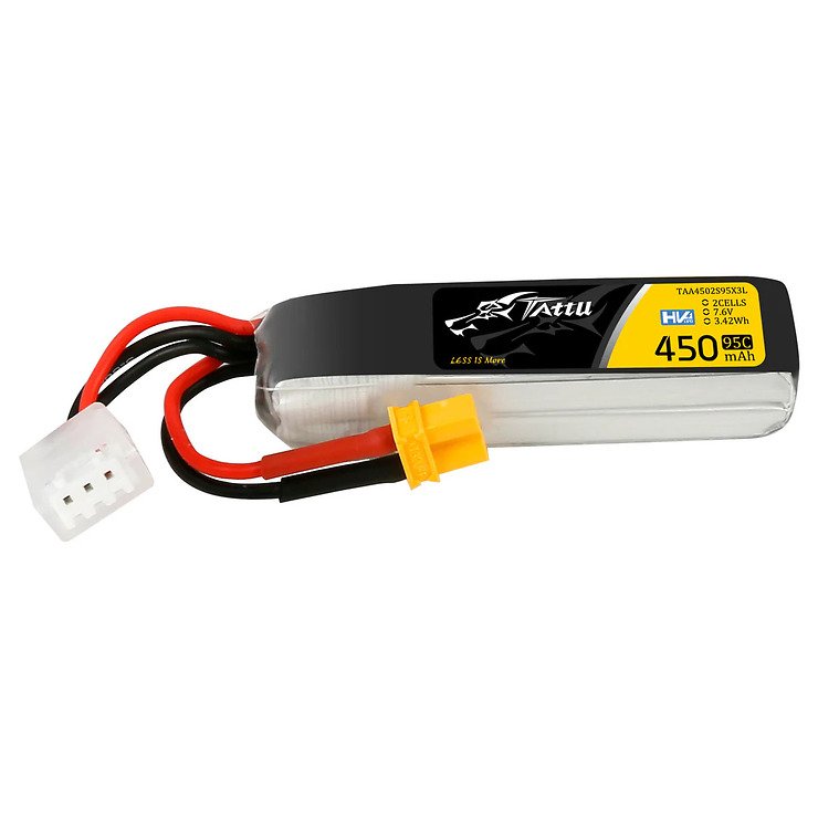 Tattu battery LiPo battery 2s 450mAh 95C 7,6V HV XT30 Long - Thumbnail 2