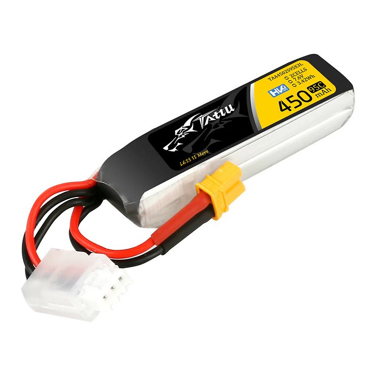 Tattu battery LiPo battery 2s 450mAh 95C 7,6V HV XT30 Long - Thumbnail 3