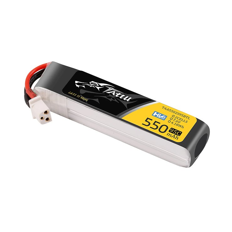 Tattu Batterie 550mAh 2S 95C 7.6V HV LiPo Akku BT3.0 Plug - Thumbnail 3