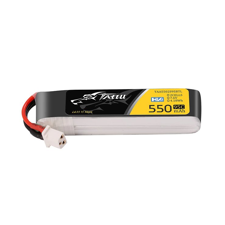 Tattu Batterie 550mAh 2S 95C 7.6V HV LiPo Akku BT3.0 Plug - Thumbnail 1