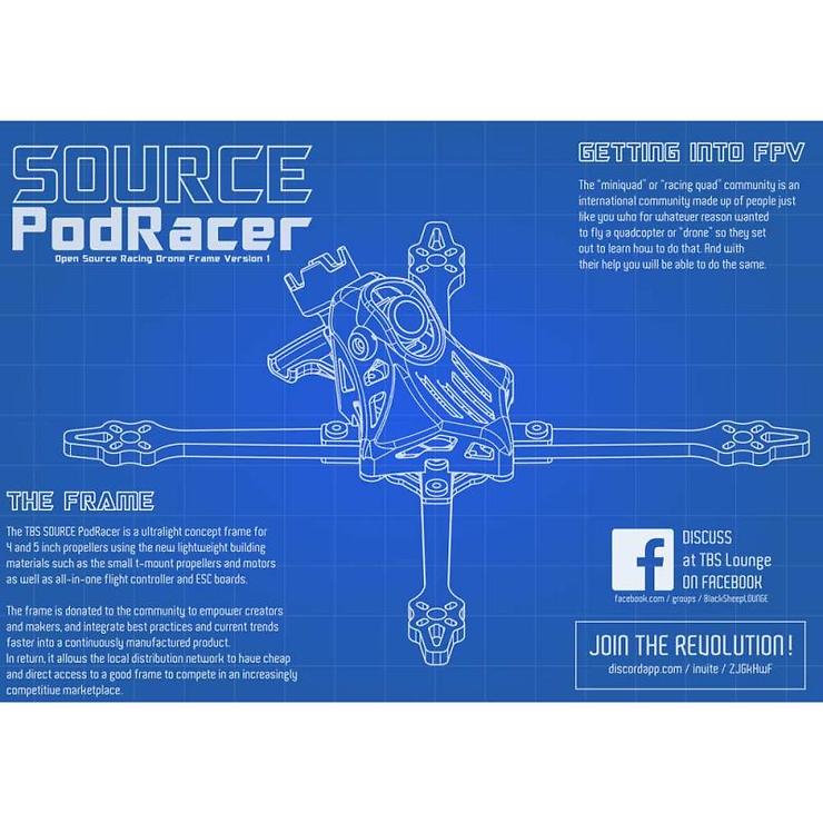 TBS Source Podracer 4 inch FPV Frame - Thumbnail 7